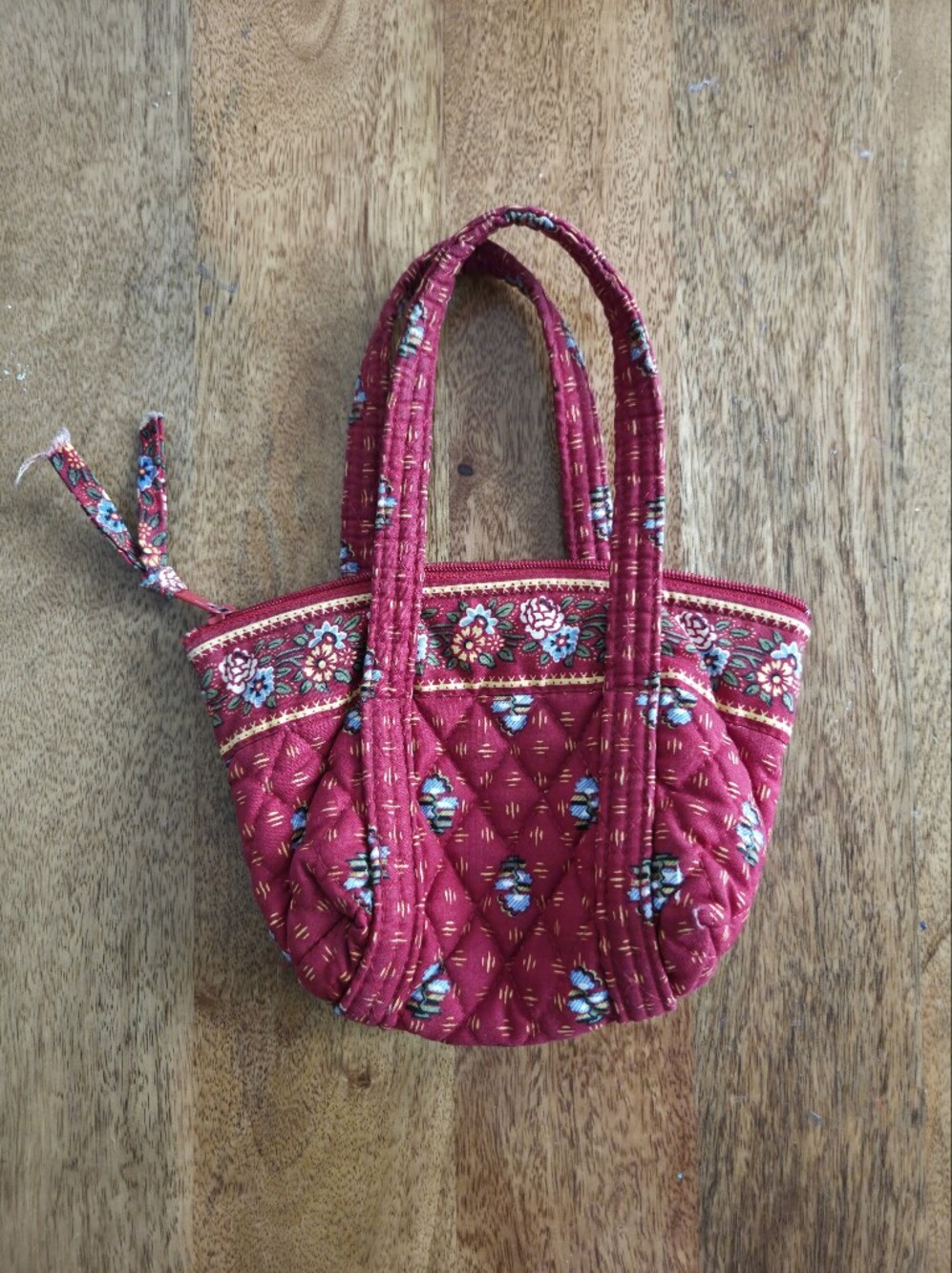Vera Bradley Small Quilted Red Floral Tote Bag